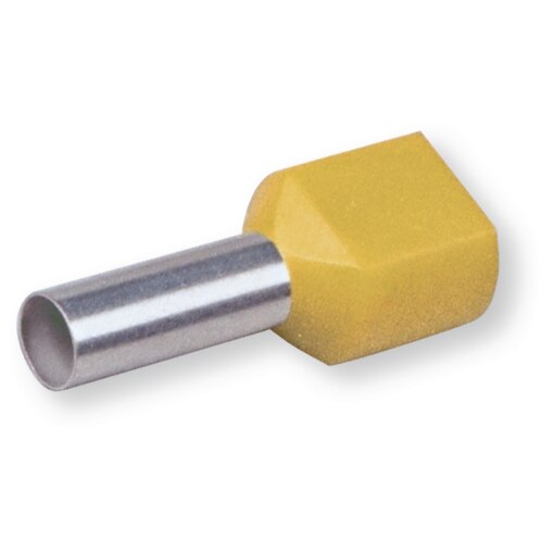 Dubultais vadu dzīslu izolācijas kontakts 2X6.0 mm² dzeltens L-25 mm